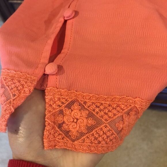 Skies Are Blue salmon off the shoulder top - Picture 3 of 11